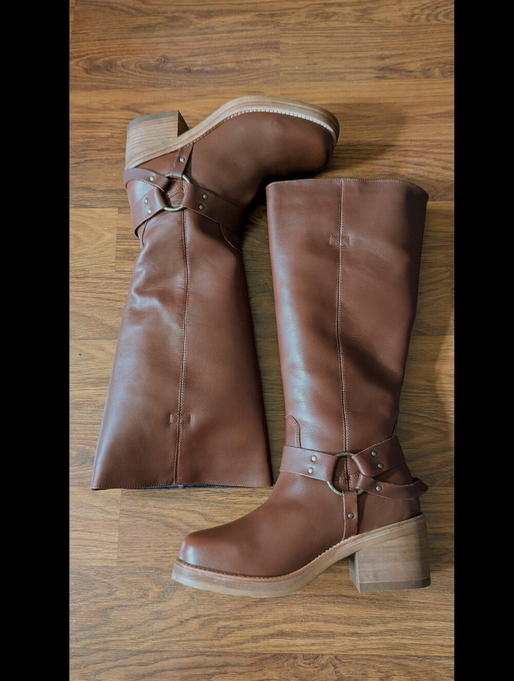 Dingo 1969 Brown Leather Harness Heeled "Casbah" Boots